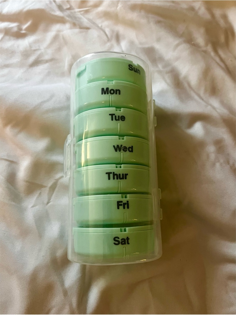 Source Unknown Light Green Weekly Pill Organizer